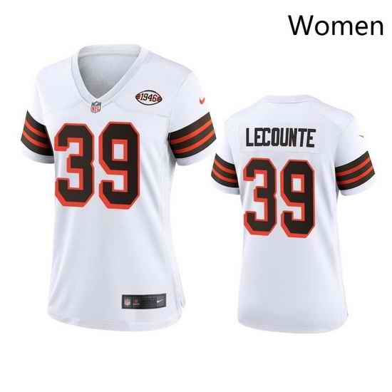 Women Cleveland Browns 39 Richard Lecounte Nike 1946 Collection Alternate Game Limited NFL Jersey   White